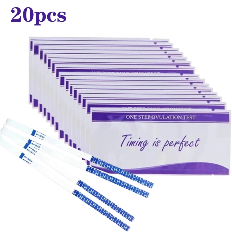 20pcs Over 99% Accuracy LH Ovulation Testing Strips LH Tester Fast Response Ovulation Urine Testing Strips Household Measuring ovulation test strips