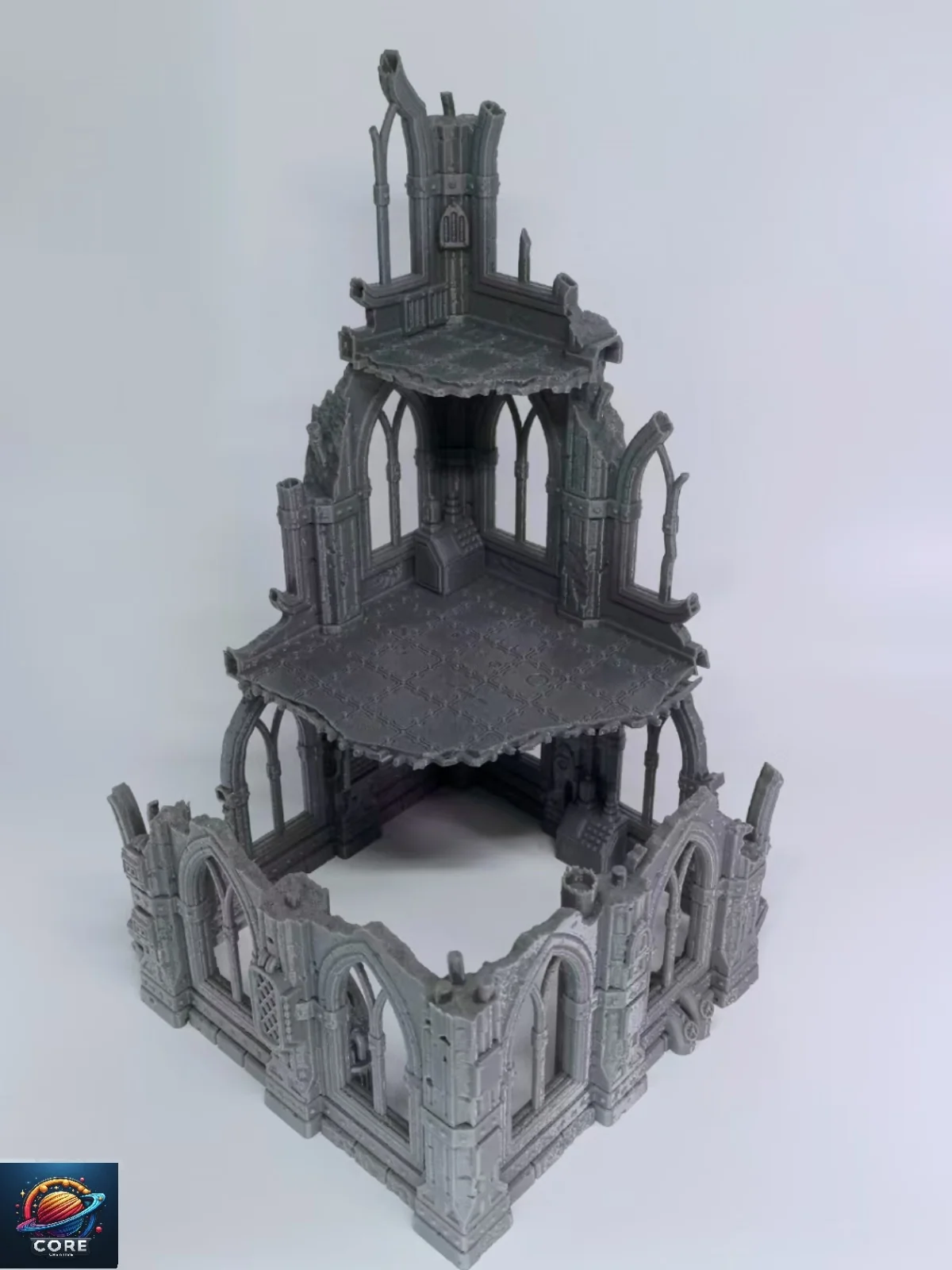 Gothic Sci-Fi Wargame 3D Printed Ruined Building Model Hammer 40K Magic Realms Vintage Fsy Architectural Structure