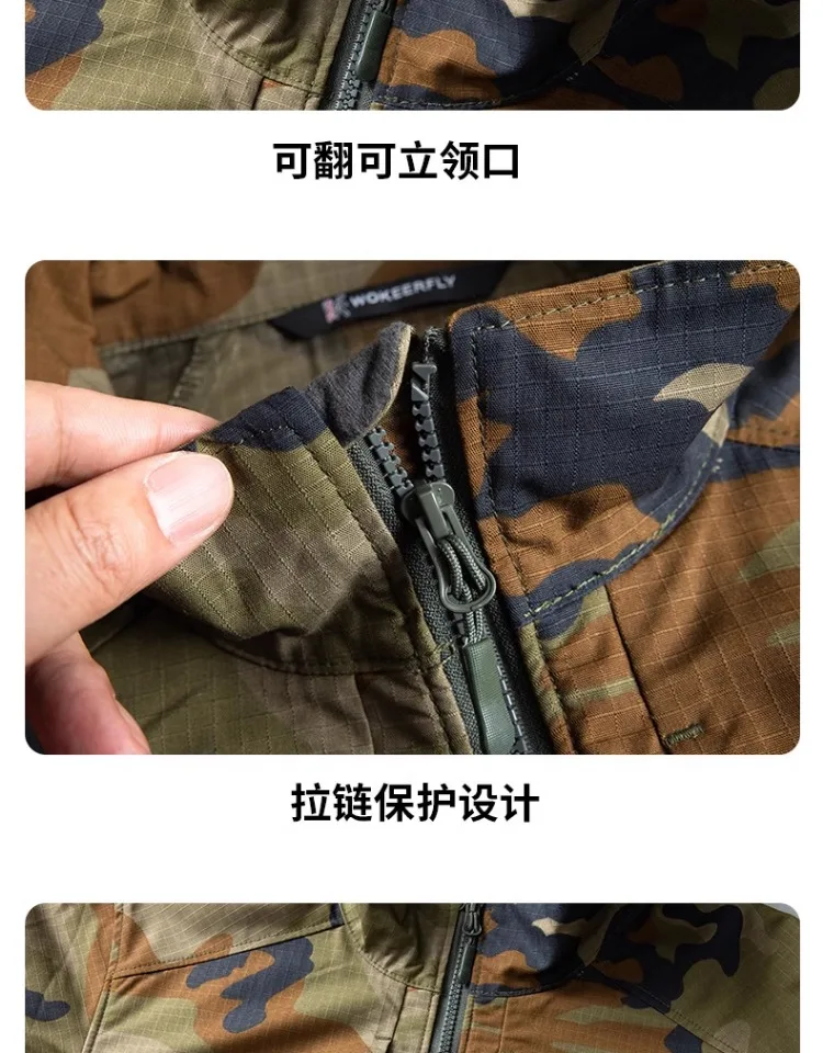 Frühling Herbst Camo Anzug Männer Outdoor Jagd Taktische Kleidung Arbeit Training Uniform Langarm-shirt Lange Hosen hosen Set – Detail 5