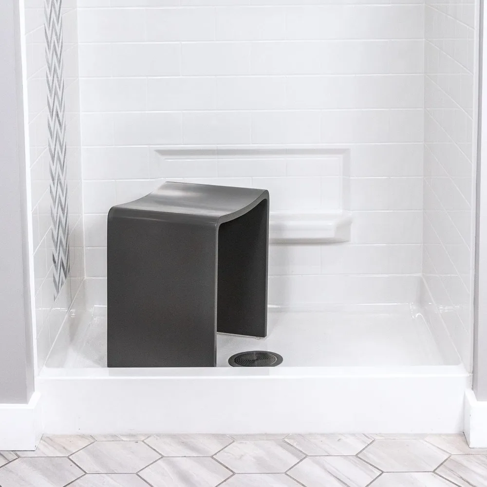 Shower Chair - Concrete, Waterproof Shower Stool, Bath Seat, FSA HSA Eligible, Medical Use, 300 lbs Weight Capacity, Non-Slip 3