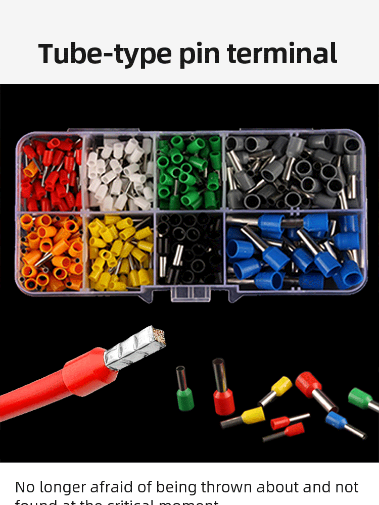 300pcs Boxed Tubular Crimp Terminals Ve European Type Cold Crimp Terminals Electrician Electrical Insulation Kits
