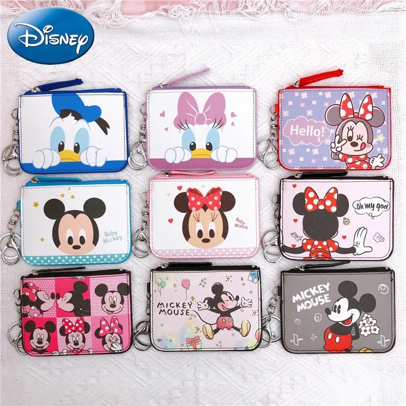

Disney Mickey Mouse Coin Purse Cartoon Princess Girls Change Card Bag Wallet Minnie Card Holder Fashion Women's Wallet Coin Bag