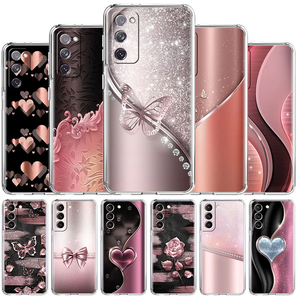 Custodia Trasparente Love Bow Per Samsung Galaxy S22 S20 Fe S21 S10 S23 Plus Note 20 Ultra 10 Lite Custodia Trasparente Per Telefono
