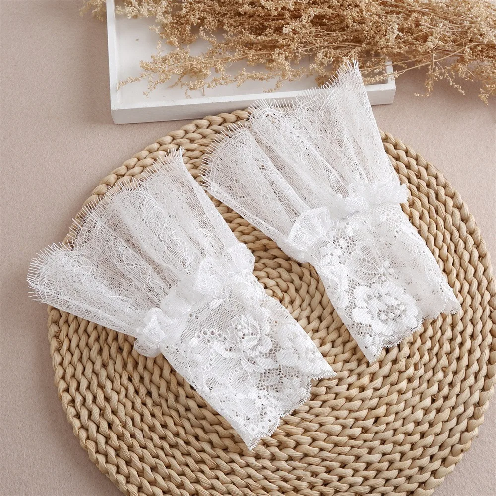 New All-match Ruffle Fake Sleeve Lolita Pleated Detachable Sleeve Cuffs Sun Protection False Cuffs Wedding Dress Accessories