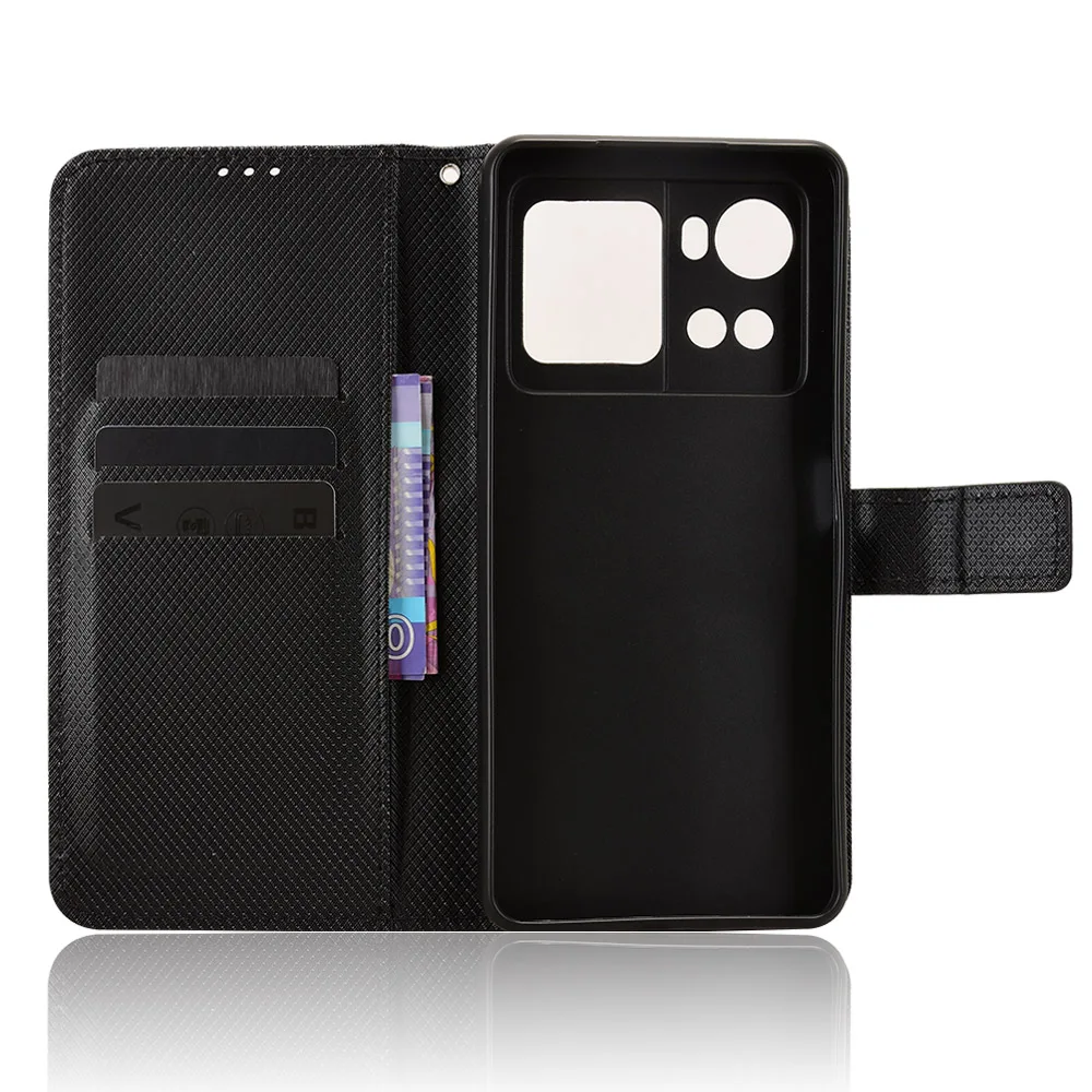 Leather Flip Wallet Case with Stand and Card Holder - Elegant Protective Cover