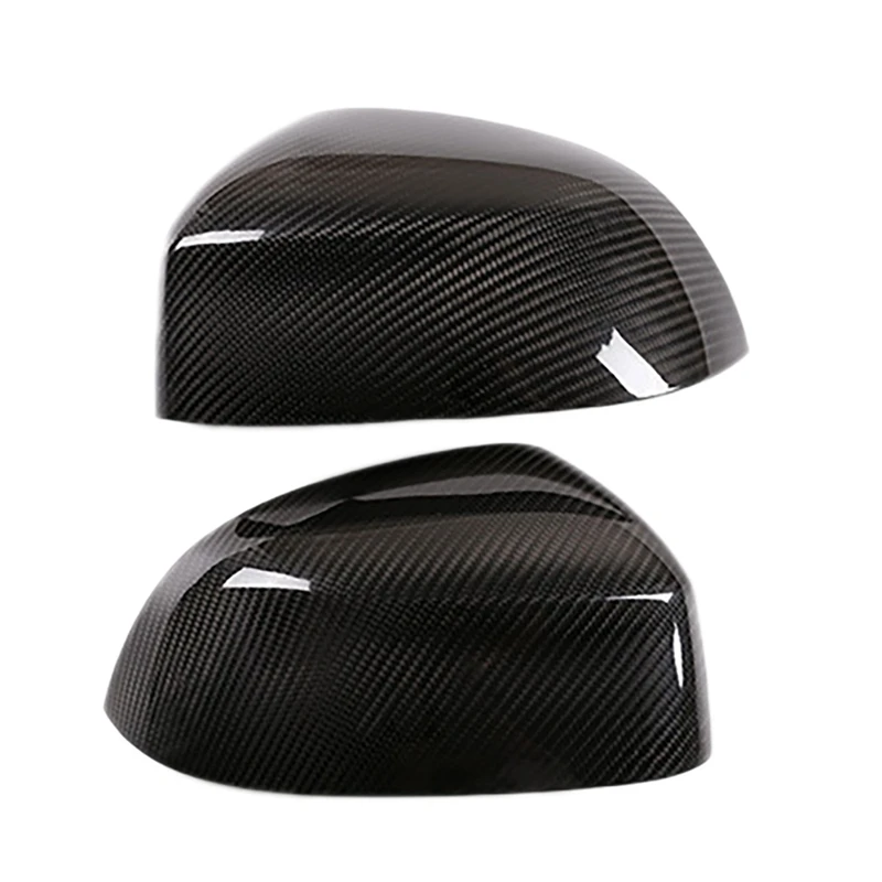 

2PCS Rearview Mirror Cover Real Carbon Fiber Trim Board Anti-Scratch Board For 2014-2019 X5