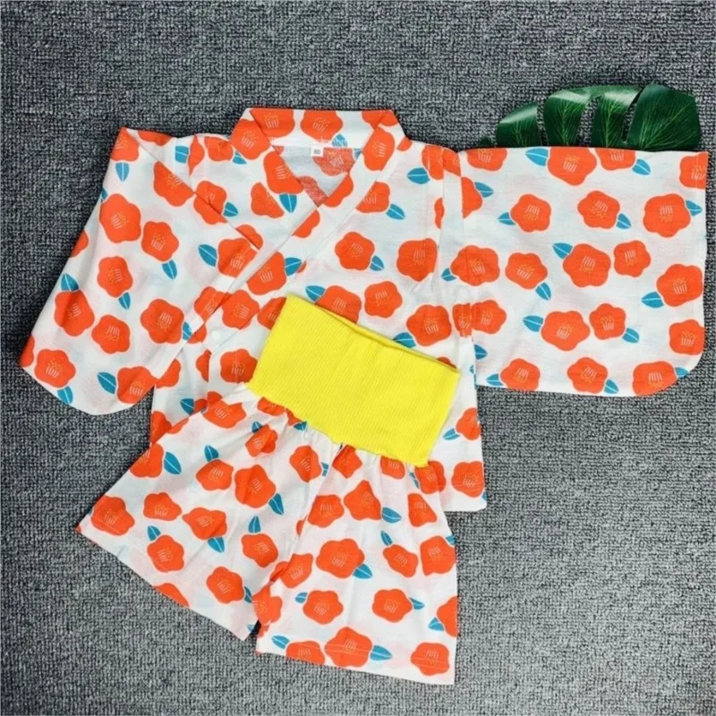 New Japanese Style Boys And Girls Kimono Sleepwear Children's Creative Cotton Comfortable Home Clothes Kimono Yukata LC978