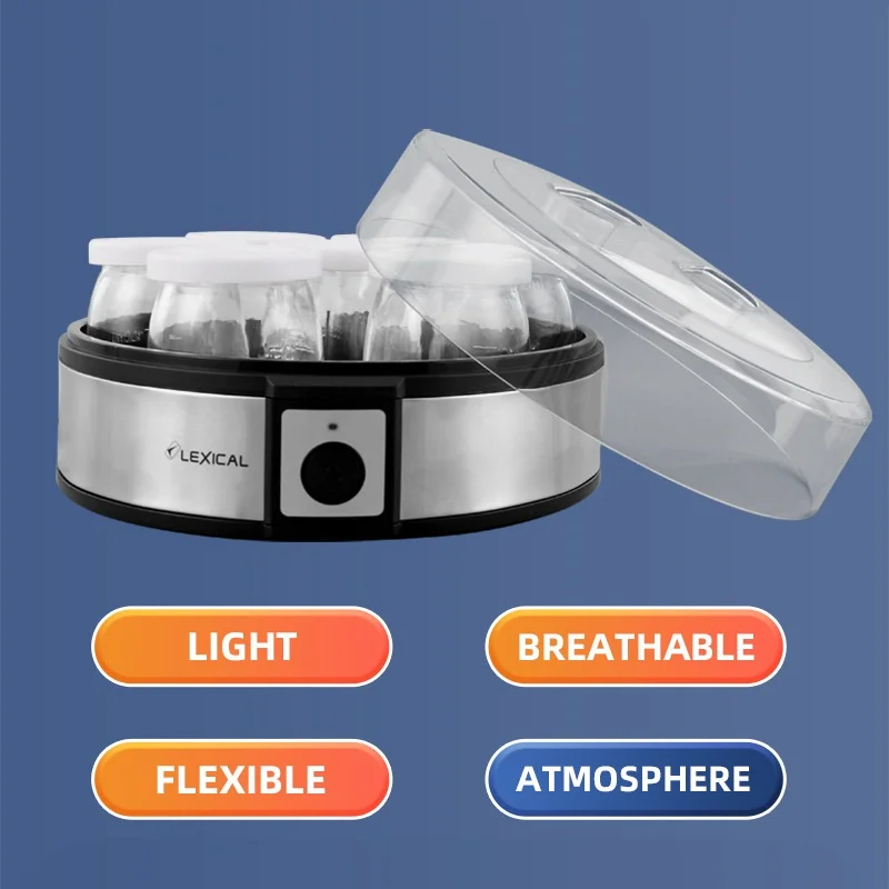 Household Fully Automatic Yogurt Maker 1.26L Large Capacity 7-Cup Rice Wine Homemade Fermentation Machine Electric Yogurt Maker