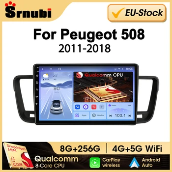 Srnubi Qualcomm 8 Core Android Carplay para Peugeot 508 2011-2018 SW CC 2 Din Radio de coche reproductor de navegación Multimedia unidad principal 1