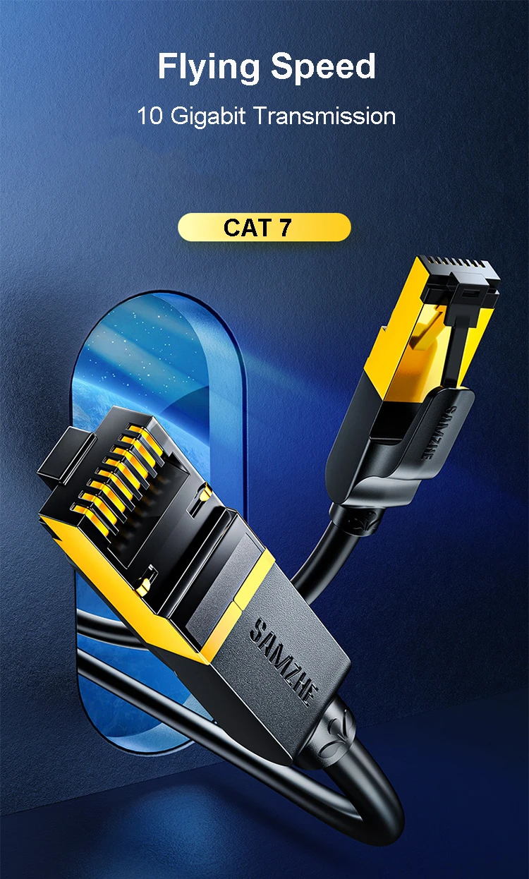 Samzhe Ethernet-Kabel Cat7 Lan-Kabel UTP CAT7 RJ 45 Netzwerkkabel RJ45 Cat7 Internetkabel Patchkabel für Modem-Router-Kabel – Detail 2