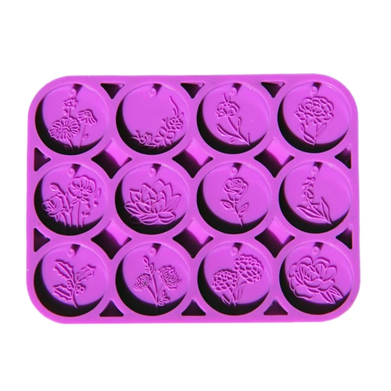 

Floral Round Disc UV Epoxy Resin Mold 12 Month Flower Jewelry Casting Mold Handmade Birth Flower Pendant Resin Mold Silicone DIY