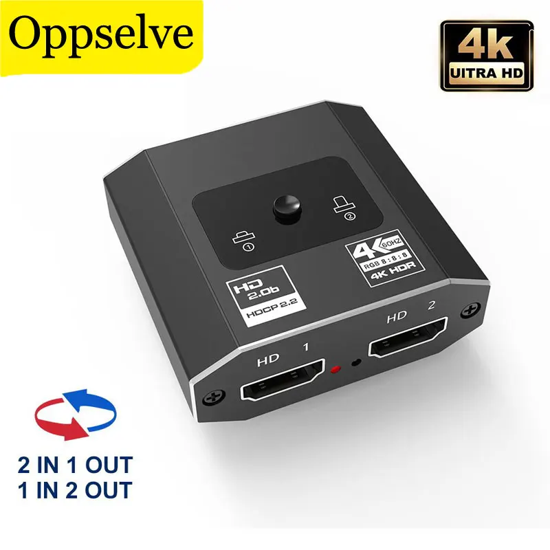 

2 In 1 Out/1 In 2 Out HDMI-compatible Switch Bi-Direction Splitter 4K HDMI-compatible Switcher Adapter For PS4 TV Box Projector