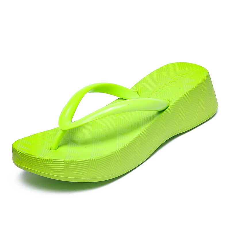 

2024 Hot Candy Colors Thick Flip Flops Soft Eva Women's Slippers Summer Comfotable Lightweight Non-Slip Beach Shoes Slides Women
