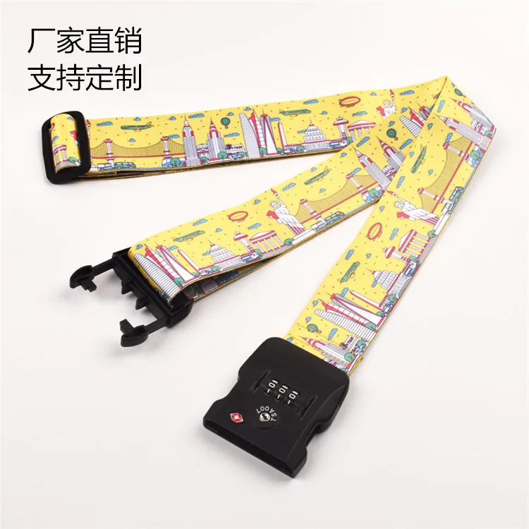 TSA Password Customs Lock Luggage Cross Belt Adjustable Travel Suitcase Band Luggage Suitcase Rope 2M Straps Travel Accessories 2