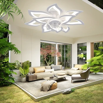IRALAN Ceiling Fan with Lights Modern Flower Flush Mount Reversible Ceiling Fan for Living Room, Bedroom, Indoor 1