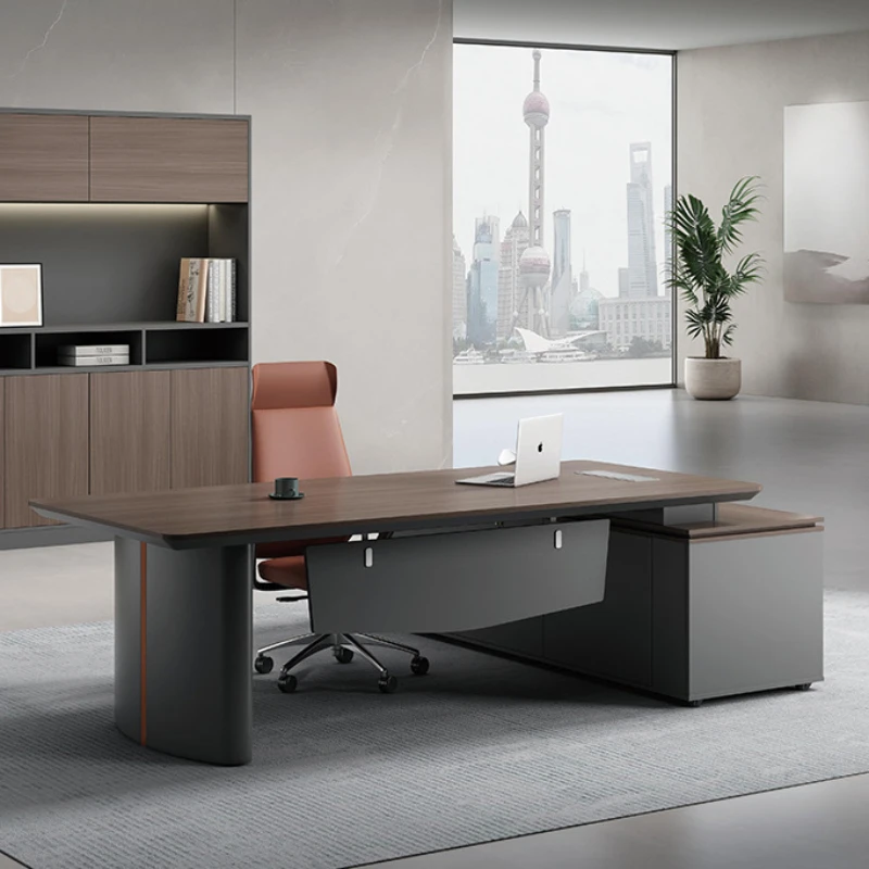 President Manager Office Desks Station Modern Simplicity Light Luxury Boss Office Desks Bureau Meuble Working Equipment QF50OD screen station office desks combination modern employee simplicity office desks multiple people bureau meuble equipment qf50od