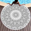 Mandala Round Beach Towel,Black and White Pattern Oversized Anti-Sand Quick-Drying Beach Blanket Bath Towel Yoga Mat Picnic Mat 6