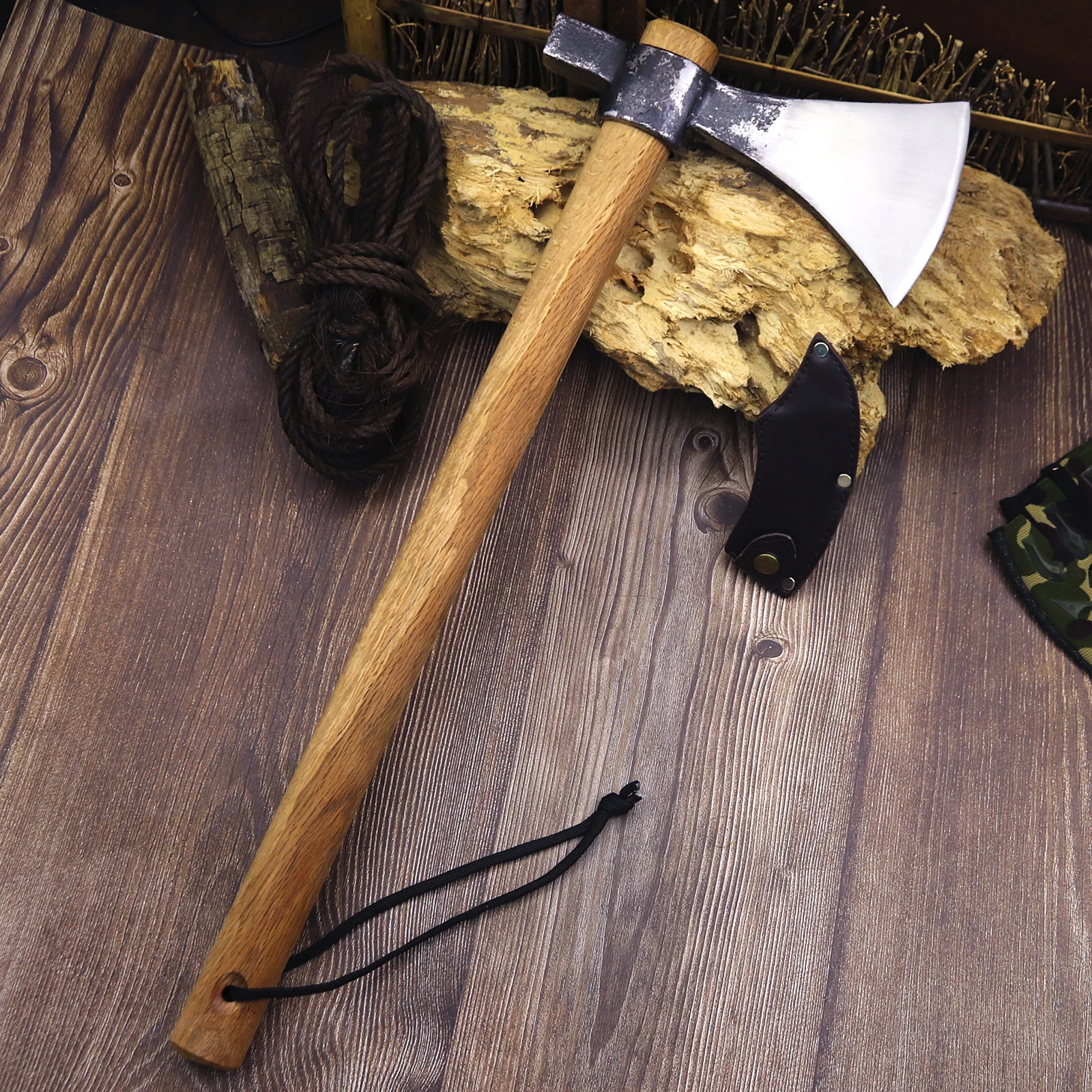 WPKOPYA (USA) Removable hunting outdoor axe, jungle survival axe, camping beech axe, logging axe