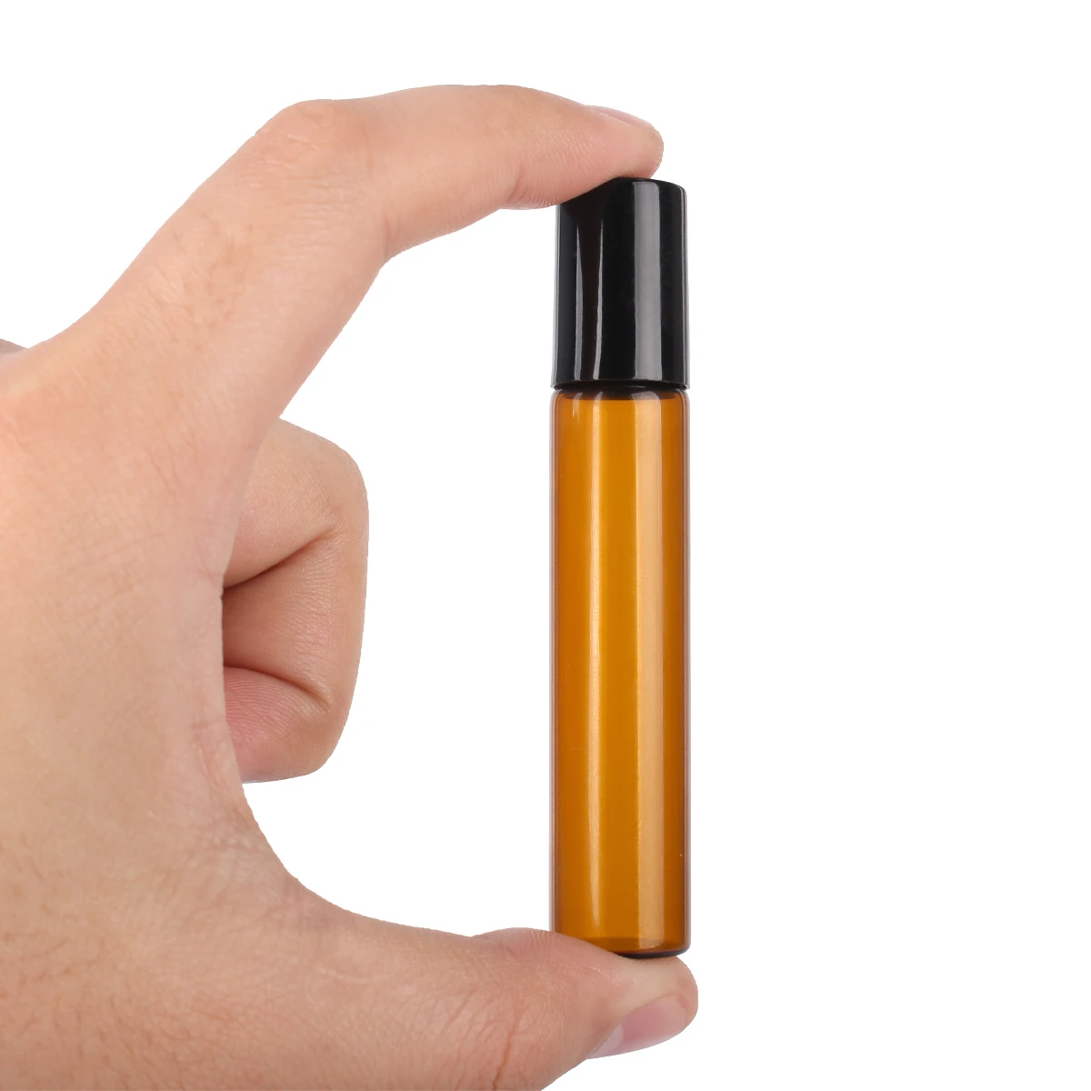 5 Pieces 5ml/10ml Amber/Transparent Glass Roll on BottlesStainless Steel Roller Ball for Aromatherapy Portable Trave