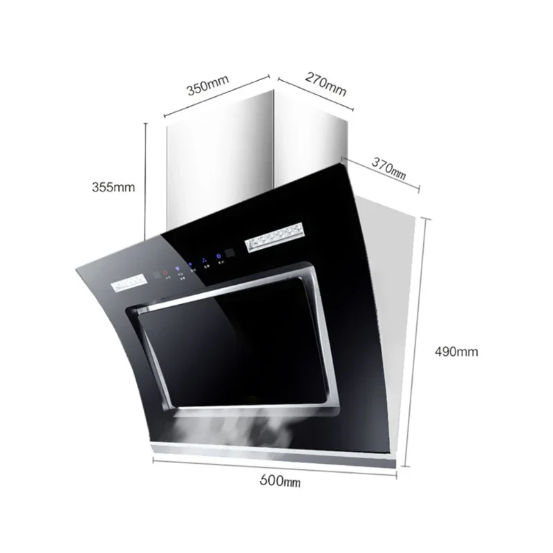 220V/180W Household Induction Cleaning Side Range Hood Smart Kitchen Range Hood 600mm Single Stove Range Hood 5