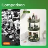 Rotating Makeup Organizer for Vanity Make Up Storage Box for Bathroom Counter Clear Cosmetic Toiletry Dresser Spinning Holder 4