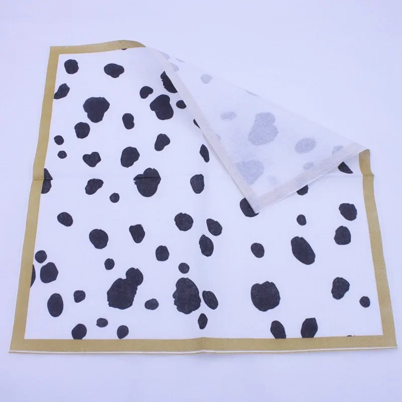 10/20pcs/Pac Colour Printing Napkins Cow Black and White Spots Paper Napkins Disposable Meal Handmade Diy Creative Paper