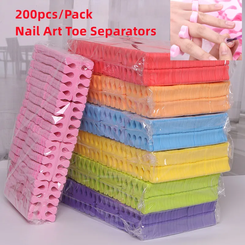 200pcs Toe Separators Fingers Foots Sponge Soft Manicure Pedicure Pack Nail Art UV Gel Nail Beauty Tools Professional Nail Kit