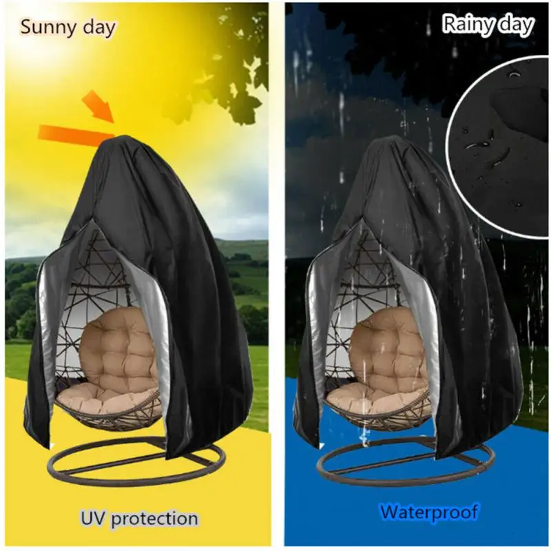 Patio Chair Cover Waterproof Dustproof Swing Chair Covers Egg Shaped Hanging Dust Cover Protector Outdoor Garden Furniture