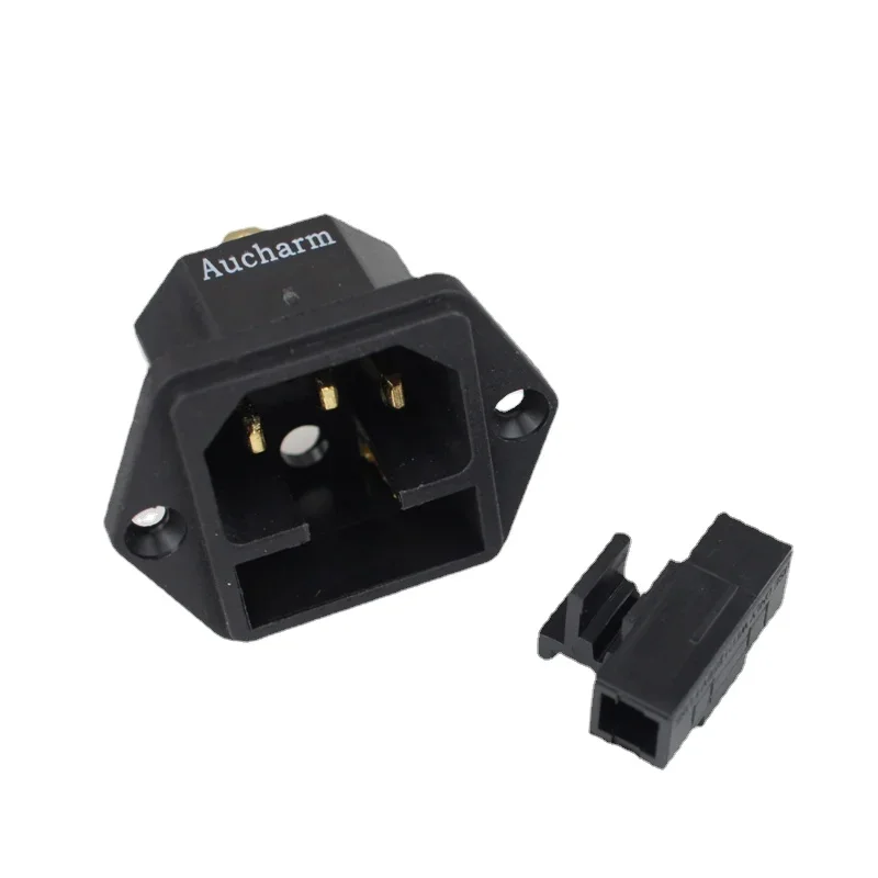 Фото Aucharm позолоченная медная розетка C13 IEC с стандартным Hi-Fi аудиоадаптером питания №3