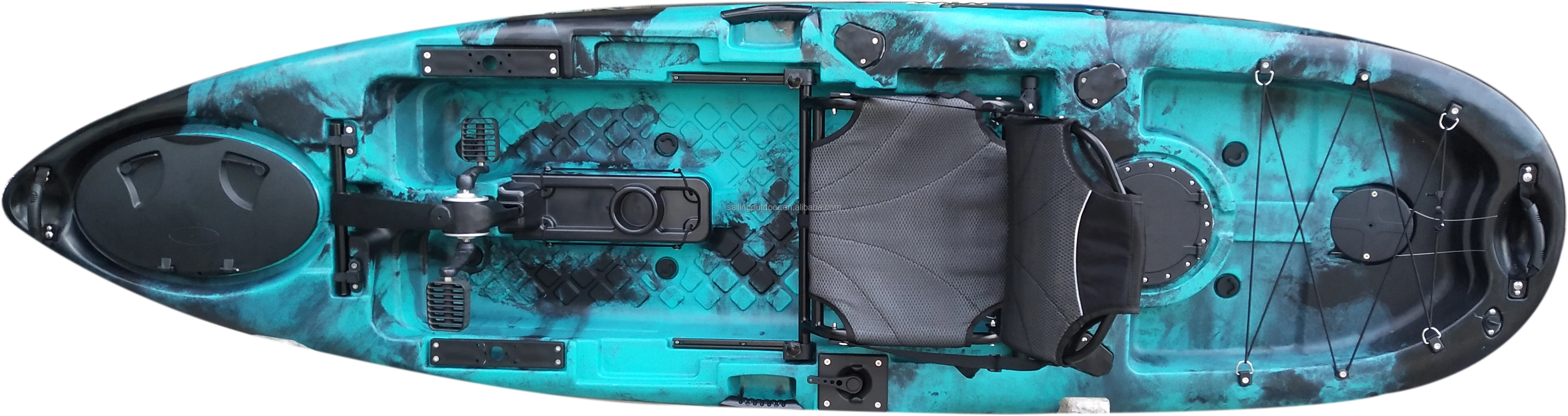 

10-футовый LLDPE сидячий на верху педали рыболовный каяк с педалью пропеллера приводной двигатель моторная лодка с педалями Китай