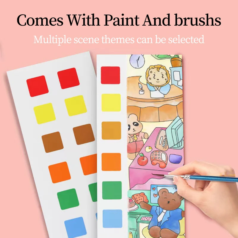 Kids Graffiti Picture Book Watercolor Draw Books with Brush Solid Water  Color Painting Notebook Drawing Book for Children Gift - AliExpress