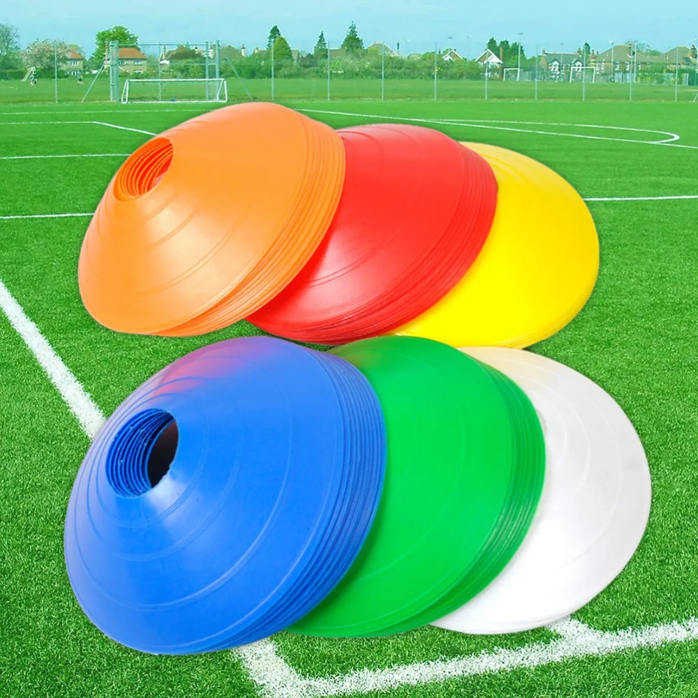 10Pcs Soccer Training Football Ball Game Disc Agility Disc Cone Set Multi Sport Training Space Cones Plastic Stand Holder Football Accessories