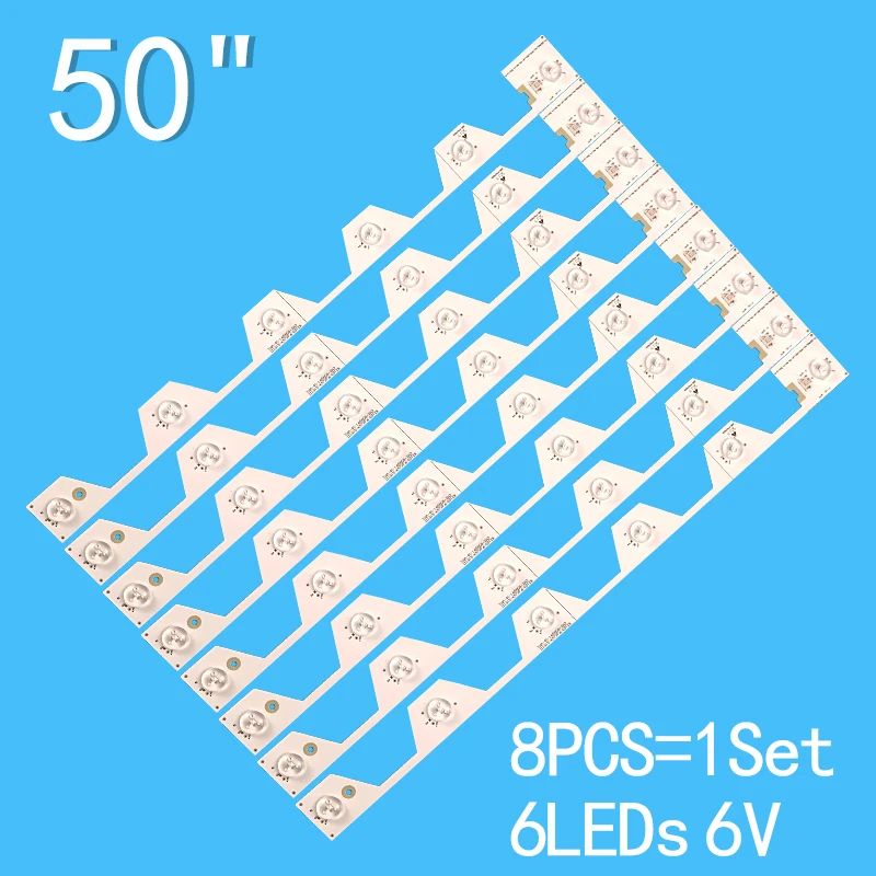 

8pcs LED For 50UA6406 50U6500C 50S6806 U50S6806S 6lamps 50” LVU500NDEL TMT_50E5800_8X6_3030C_6S1P_W44 P96 YHB-4C-LB5006-YH2