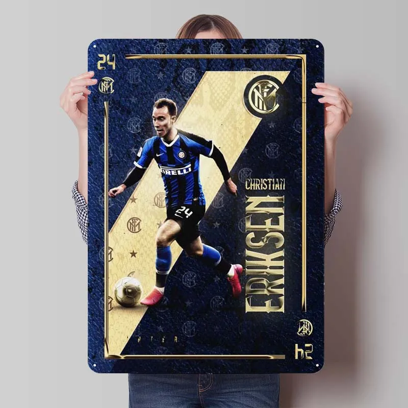 Спортивный металлический постер Christian Eriksen, ретро металлический знак, декор для мужской пещеры, Жестяная Табличка, знак для настенного искусства, украшение для кофе, бара, домашней комнаты