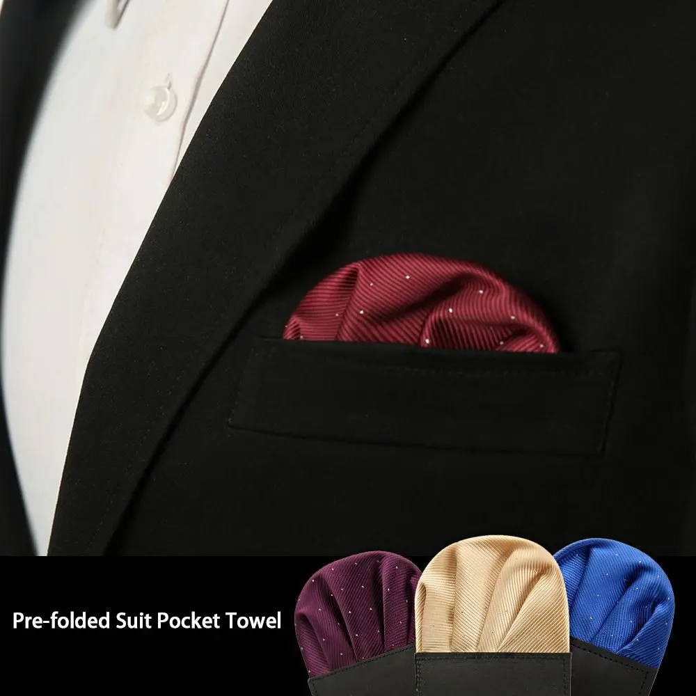 

Towel Cotton Solid Color Pre-folded Gentleman Suit Accessories Korean Pocket Hanky Men Handkerchief Suit Pocket Towels