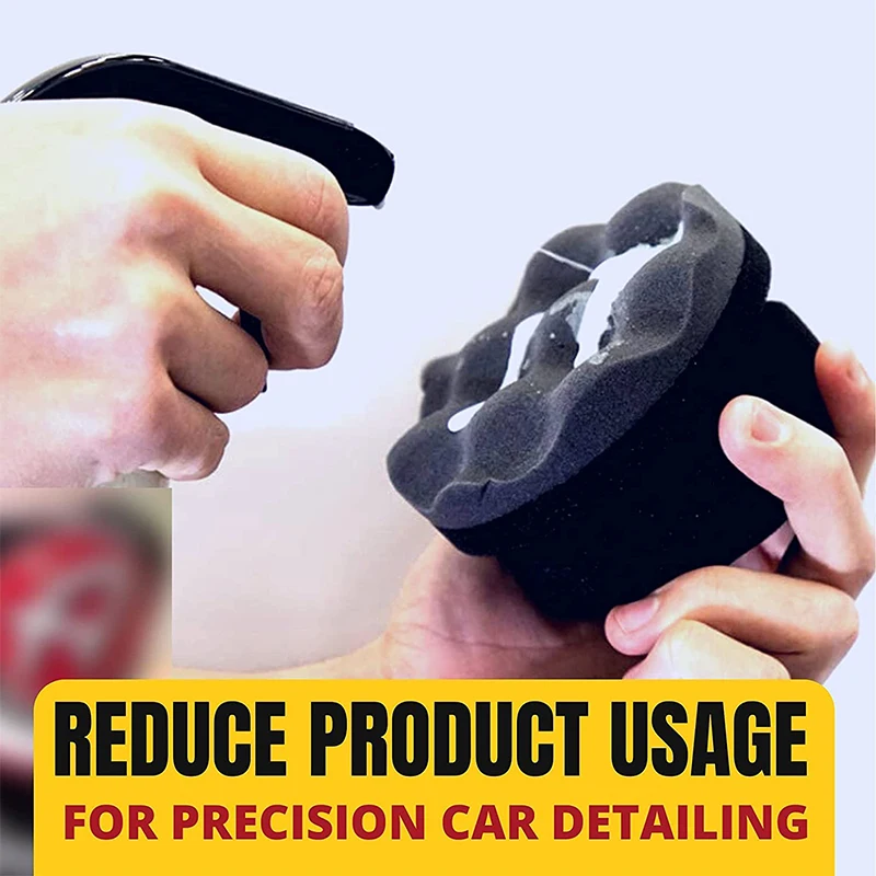 Large Tire Shine Applicator Pad Durable Reusable Hex-Grip Tire Dressing  Brush