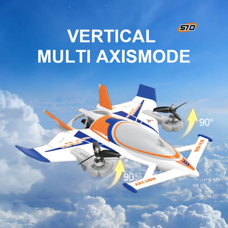 QIDI570 RC 비행기 8CH 브러시리스 모터가 장착된 원격 제어 비행기 3축 벡터 항공기 3D/6G RC 글라이더 모델 어린이 장난감