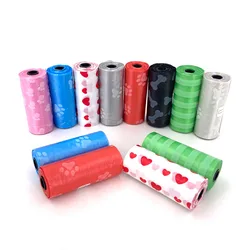 Sacs à excréments pour animaux domestiques, 1 à 15 rouleaux, distributeur de sacs à ordures pour chiens, chiots, chats, petits rouleaux, fournitures d'extérieur pour animaux de compagnie 