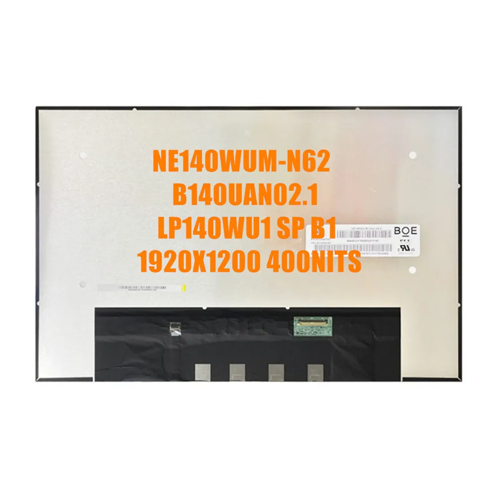 WUXGA 노트북 LCD EDP 30 핀, 무료 배송, 14.0 인치 14.0 인치, 1920x1200 100% SRFB 400NITS NE140WUM-N62 FIT B140UAN02.1 LP140WU1 SP
