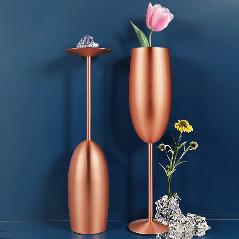 Luxury Matte Stainless Steel Champagne & Wine Glass 5