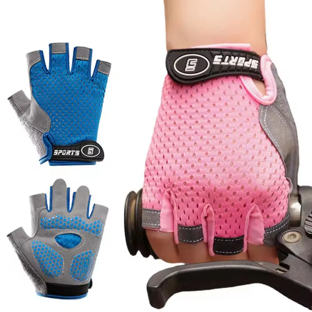 Cycling Gloves 1Pair Kids Cycling Gloves Breathable Half Finger Bike Gloves Non-Slip Mitten for Outdoor Sports Roller Skating