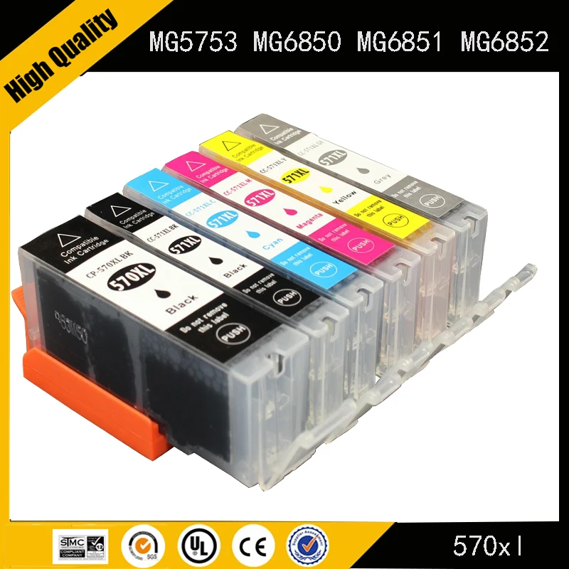 

Einkshop For Canon PGI 570 CLI 571 PGI570XL Ink Cartridge For Canon Pixma MG5750 MG5751 MG5752 MG6850 MG7750 MG6853 MG7753 TS505