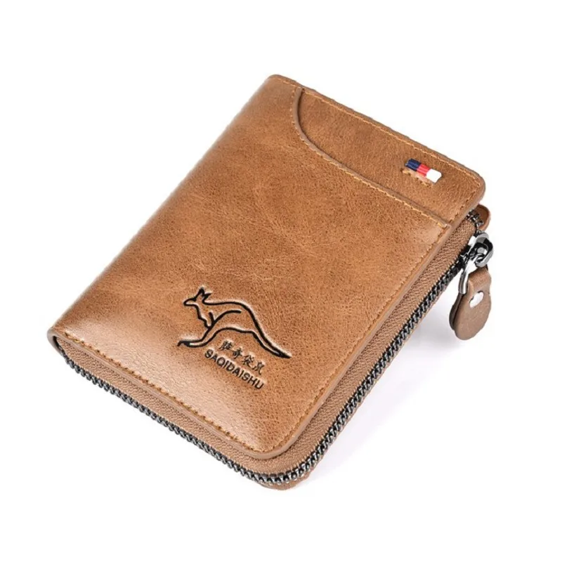Men's Short Wallet PU Leather Purse Retro Multi Card Pocket Moneybag Billfold Anti Card Swiping Drop Shipping