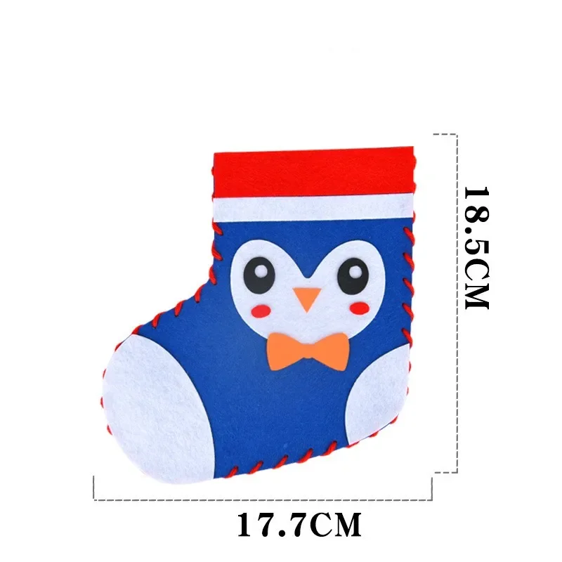 Puzzle Toys Craft Toys Kids DIY Christmas Socks Material Kit Puzzle Game Handmade Toy Early Learning Educational Toy for Children Craft Gift Xmas Decor