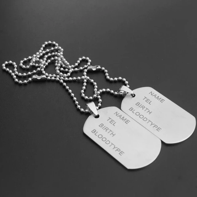 Stainless Steel Dog Tag Necklace  Stainless Steel Men's Necklaces - 1pc  Stainless - Aliexpress