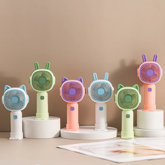 Handheld, can be used as a stand, USB rechargeable, with three levels of high wind power, mini portable, and silent fan 5