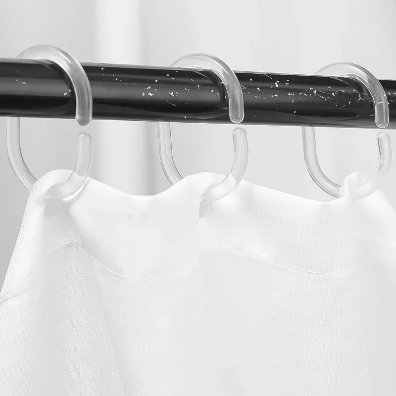 Transparent Shower Curtain Rings with Double Hook 24/12PCS