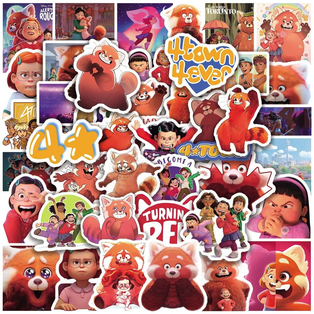 

10/30/50pcs Disney Movie Turning Red Stickers Decal Kids Toy Laptop Luggage Phone Skateboard Kids DIY Cartoon Sticker Toy Packs