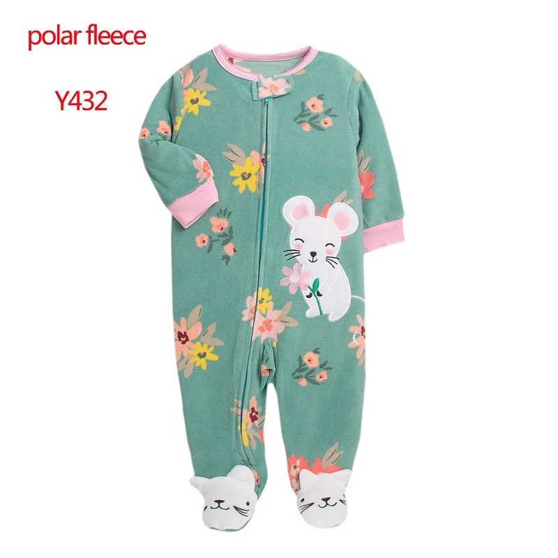 Newborn Baby Girls Boys Romper Spring Autumn Polar Fleece Long Sleeve Jumpsuit Infant Baby One Piece Pajamas Children's Overalls