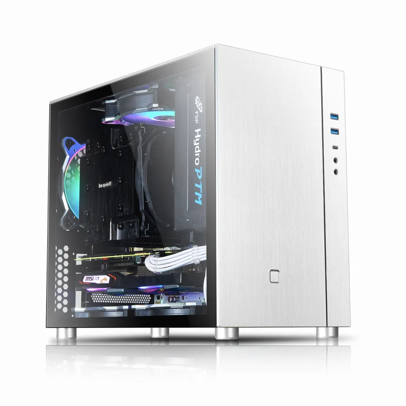 SPCC Mini ITX Cube Gaming Computer Case Chassis Matx Aluminum Gaming Computer Chassis Desktop Mini Size with Type-C I/O